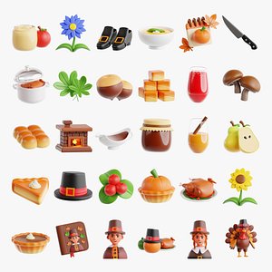 3D Happy Thanksgiving 3D Collection
