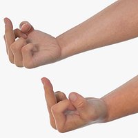 White Male Hand Pair with Middle Finger Gesture