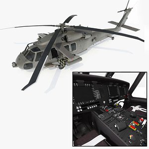 purchase uh-60m battlehawk helicopter interior 3d model