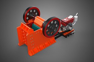 3D model JAW CRUSHER CRUSHING BREAKER MACHINE ROCK STONE DIESEL ENGINE