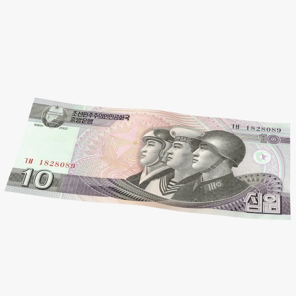 3D model North Korea 10 Won Banknote