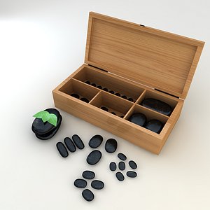 massage stones box 3d obj