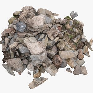 3D Constructuion stone pile heap