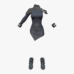 Cyberpunk Futuristic Modern Mini Dress Outfit