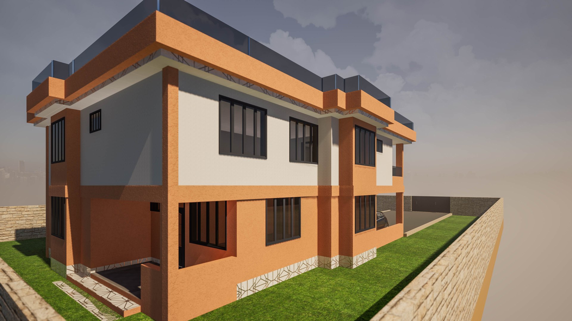 Free Modern Contemporary Luxury Villa Architectural Exterior Model 3D ...