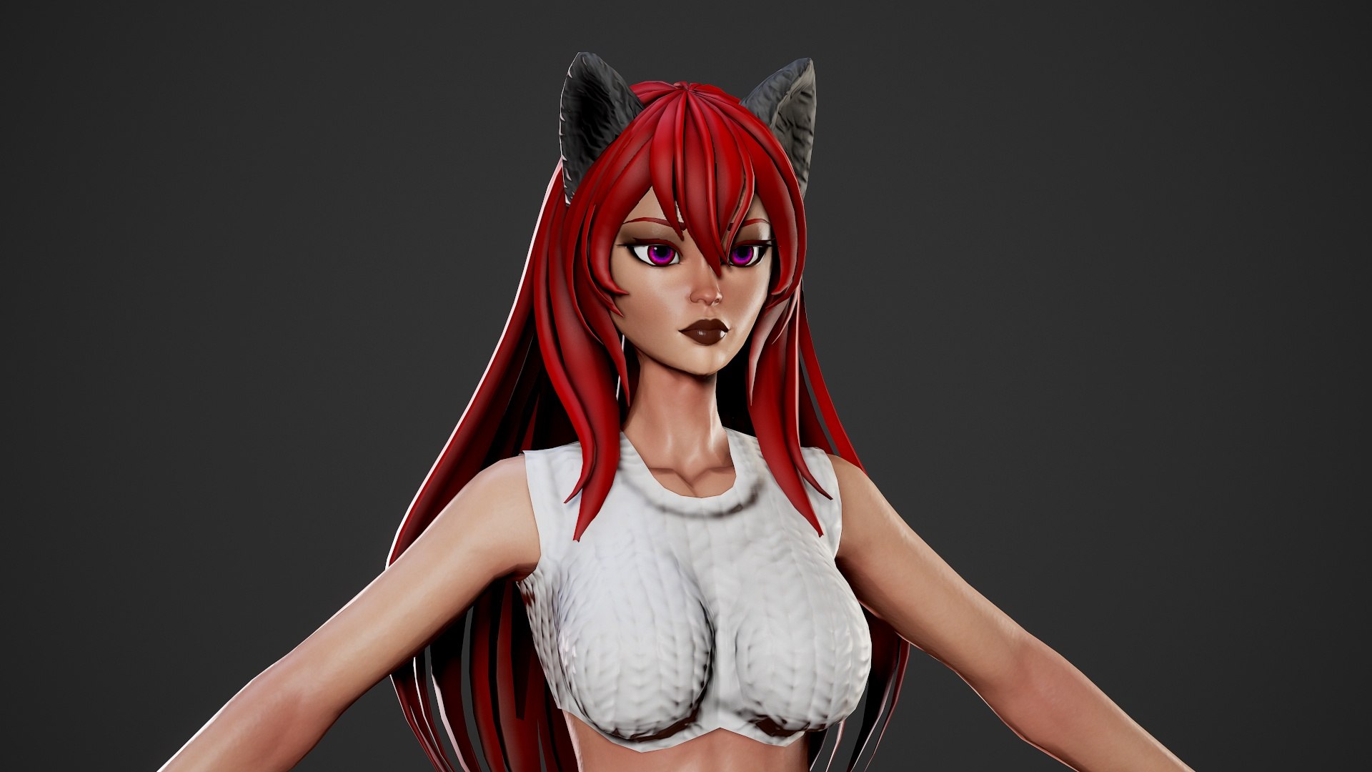 3d Werewolf Girl Low Poly 3d Model Turbosquid 1843690 6099