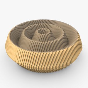 Ripples Wooden Table 3D model