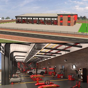 Big Auto Repair Garage 3D model