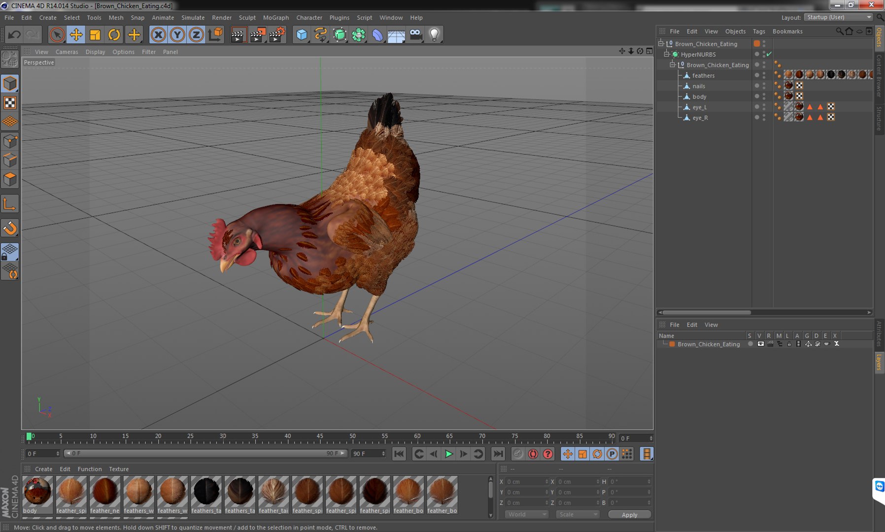 3D Brown Chicken Eating Model | 1148980 | TurboSquid