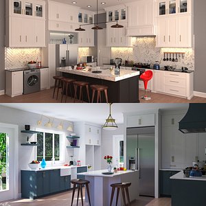 Kitchen Collection 001 - Two Scenes PBR 3D model