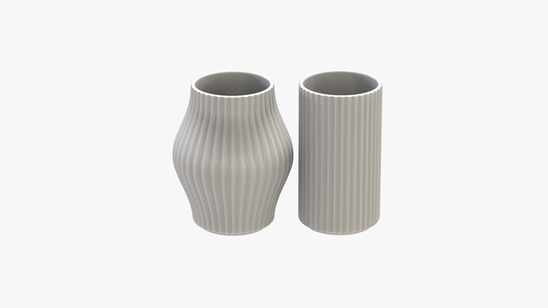 3D 2 Fluted Column Vases - TurboSquid 2078890