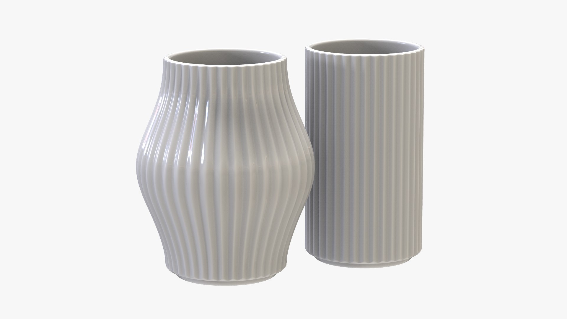 3D 2 Fluted Column Vases - TurboSquid 2078890