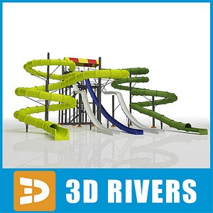 3d water slides 04 model