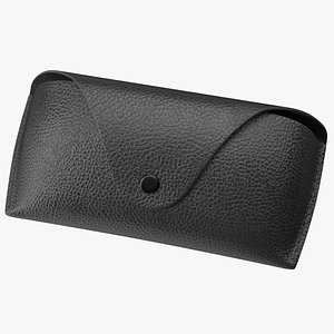 Leather Sunglasses Case Closed Black