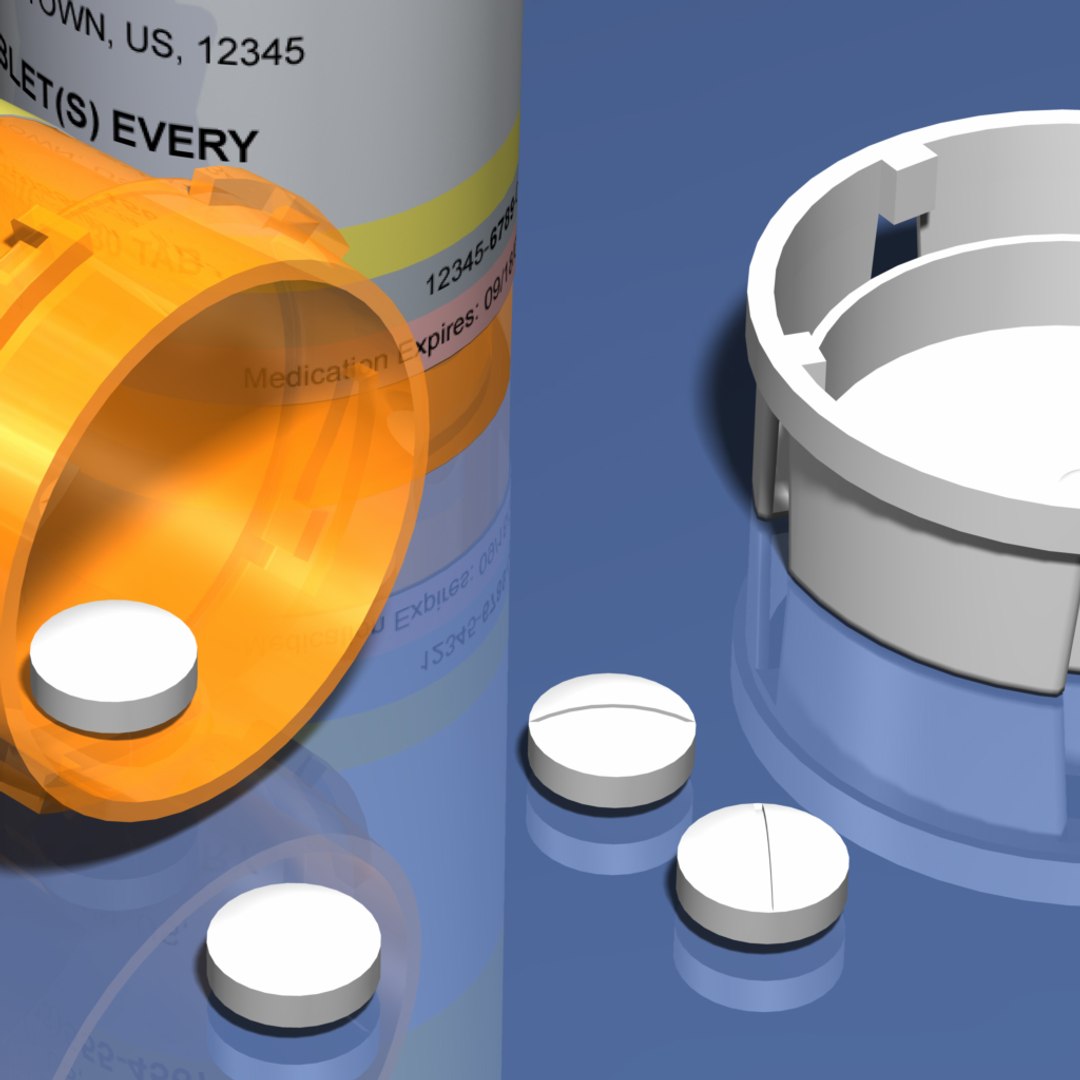 Prescription Pill Bottle 3d Model