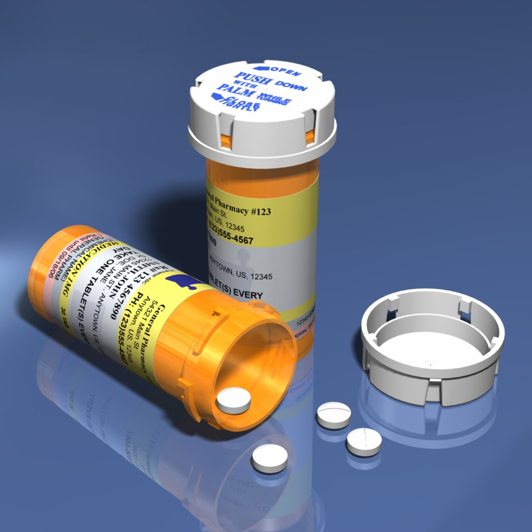 Prescription Pill Bottle 3d Model