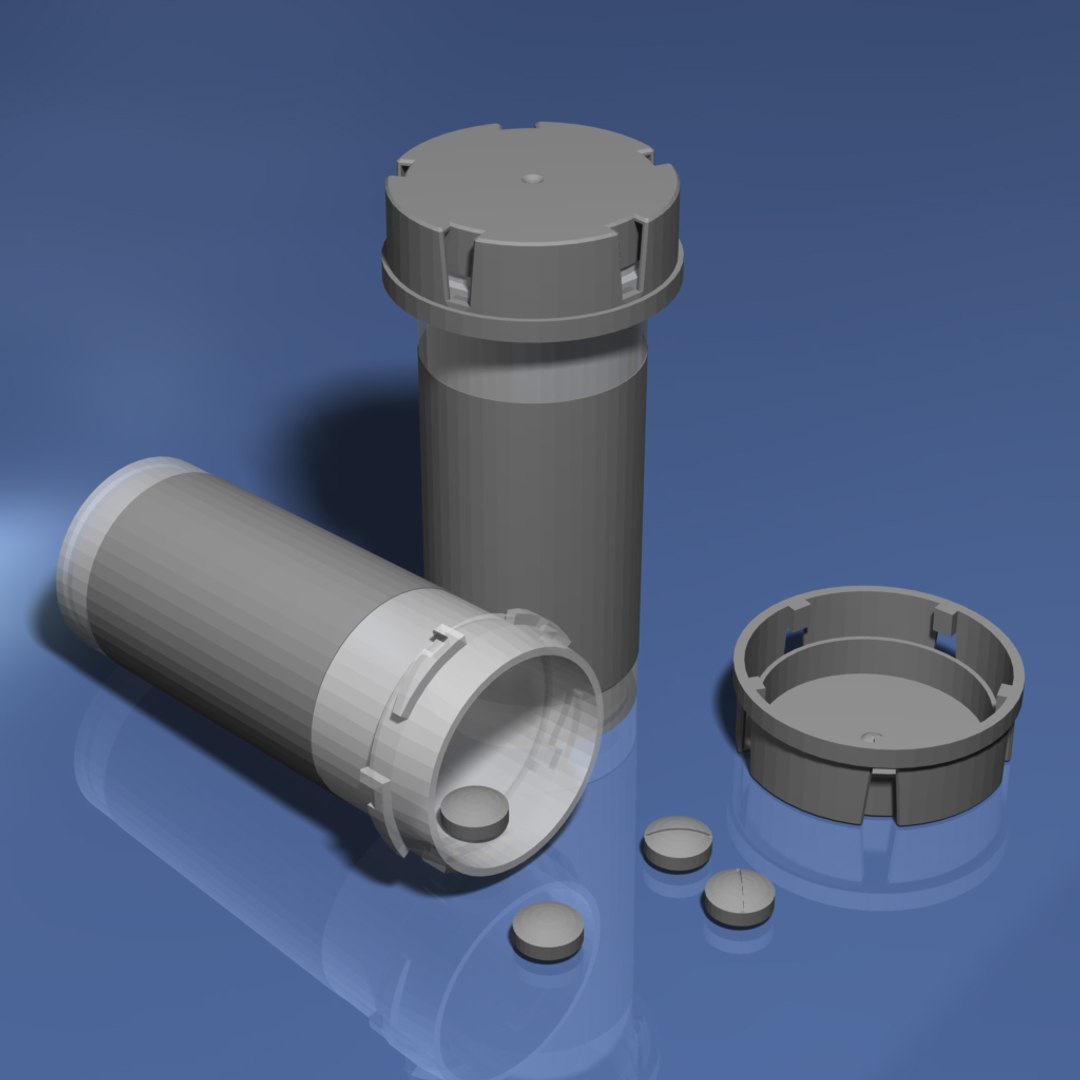 Prescription Pill Bottle 3d Model