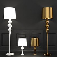 Elegant Floor and Table Lamp In White and Gold Schuller Lena