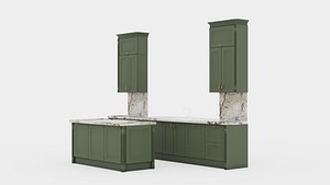 3D model Elegant 3D model of a modern kitchen