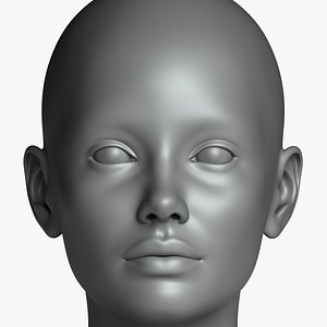 3 3D Head Face Female Character Women teenager portrait doll 3D Low-poly 3D model