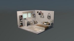 3D Isometric Bedroom model