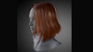 Realtime Medium Length Hairstyle 3D model