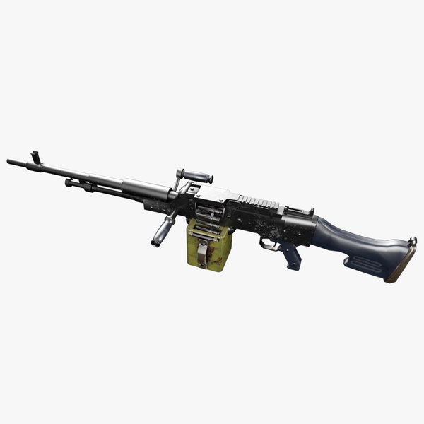 modelo 3d HGM Machine Gun II Pistola lista para juegos de baja poli 005 ...