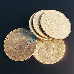 Hungarian 20 Forint coin model