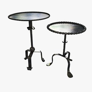2 metal custom made hammered tables