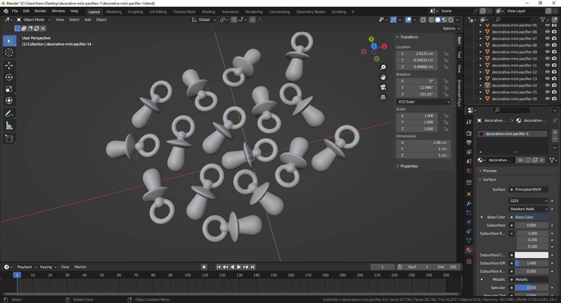 3D Decorative Mini Pacifiers 1 Model - TurboSquid 2186093