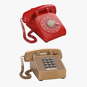 3D 2 Retro Phones Set