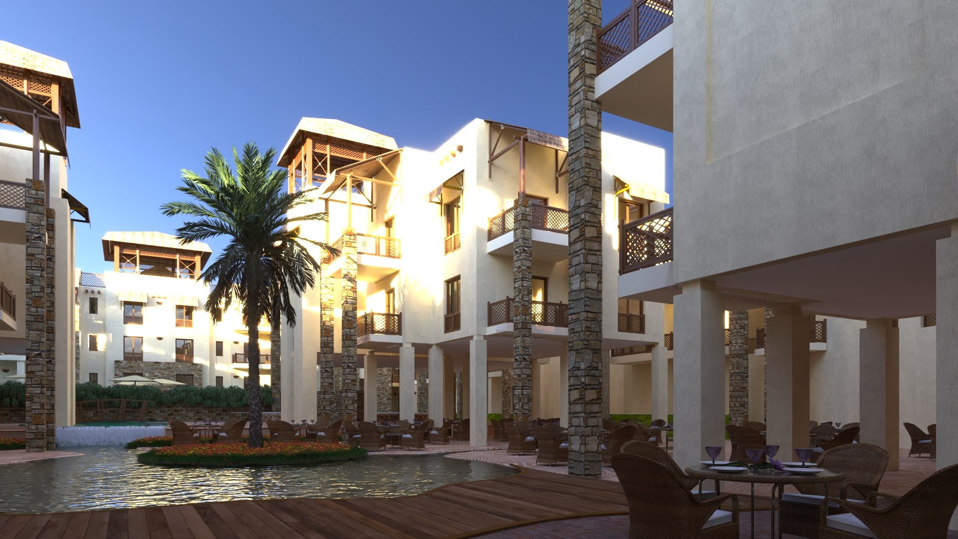 3D Resort Hotel Model - TurboSquid 2118523