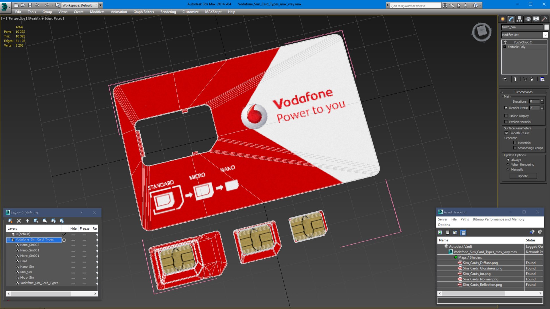 3D Vodafone Sim Card Types model TurboSquid 1951601