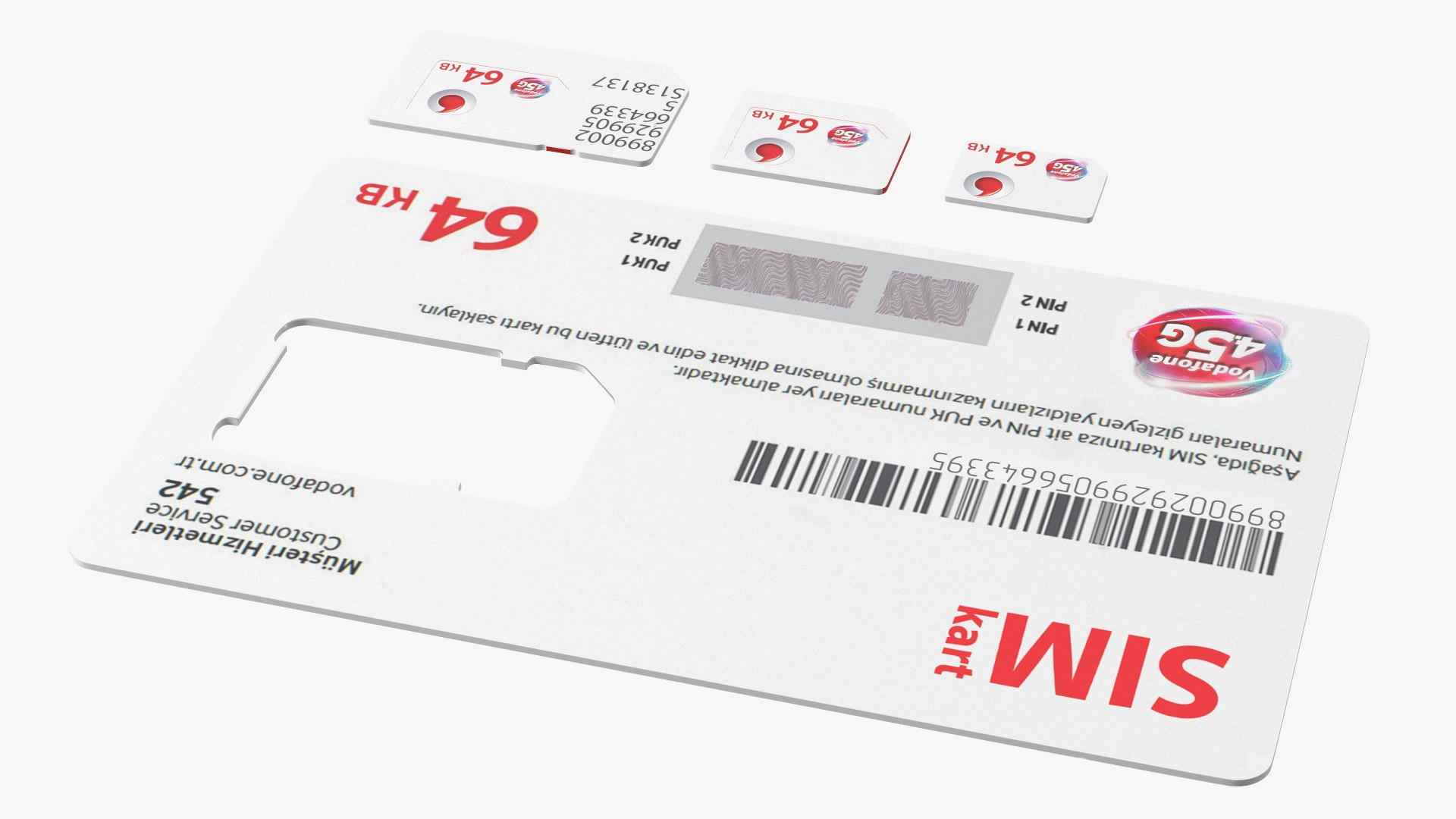 3D Vodafone Sim Card Types model TurboSquid 1951601