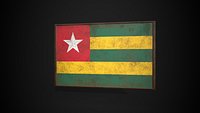 Old Picture Frame With Togo Flag - Game Ready PBR Low-poly 3D Model