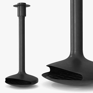 Modern Hanging Fireplace Support Stand Black 3D model