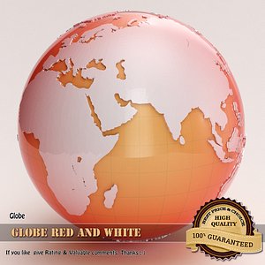 globe red white 3d max