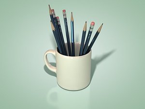 3ds max coffee mug pencils