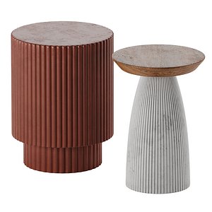 Coffee Side Table West Elm Fluted Odin model