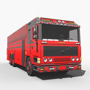 Fire Truck 6X6 Long Heavy Rescue Unit 3D model