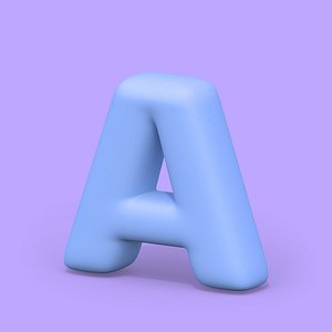 A, HT Standard, 3D Letter, Round Edges, 3D Font