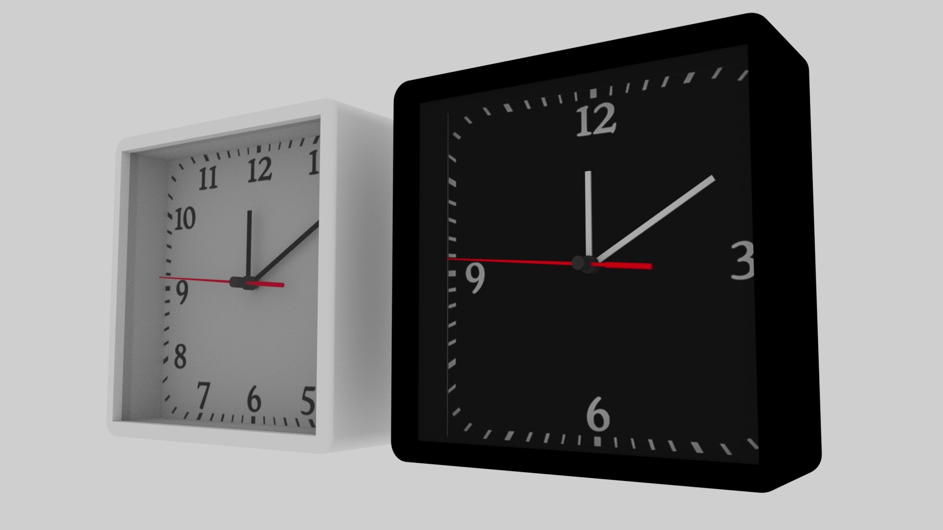 Square Clock Model TurboSquid 2042334