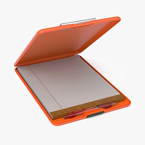 3D Storage Clipboard Orange Open