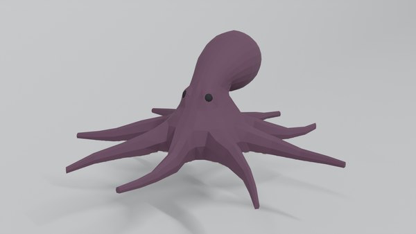 Octopus cartoon 3D model - TurboSquid 1663551