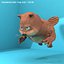 funny cartoon beaver 3d model