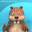 funny cartoon beaver 3d model
