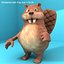 funny cartoon beaver 3d model