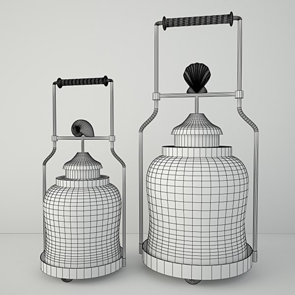 3D frosted globe shell lantern - TurboSquid 1193363