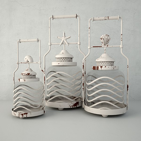 3D frosted globe shell lantern - TurboSquid 1193363