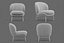 Sillón moderno de tela bouclé - Modelo de muebles PBR de alta calidad